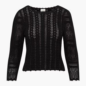 Aritzia Wilfred free black soir crochet knitted black sweater size medium